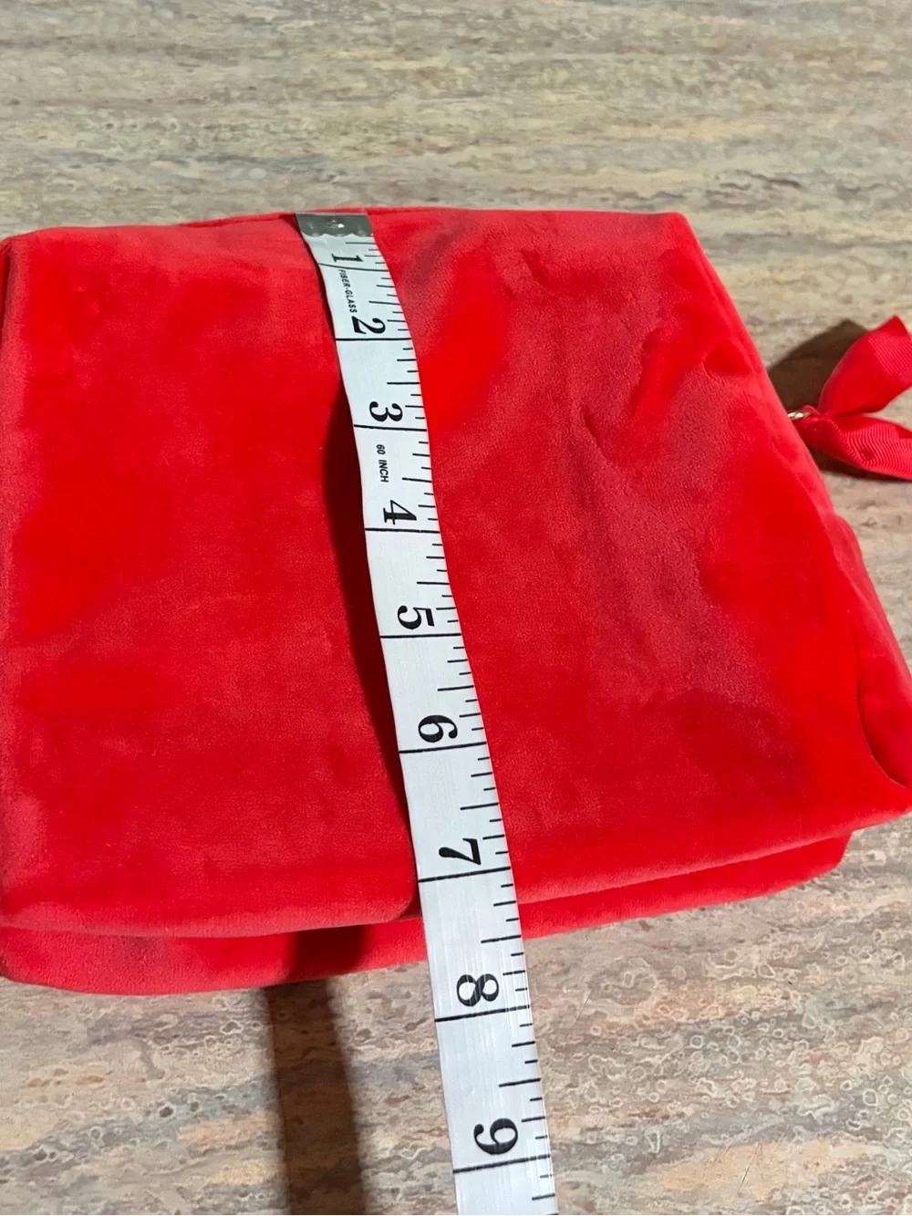 Clarins Bright Red Velvet Travel Cosmetic Pouch